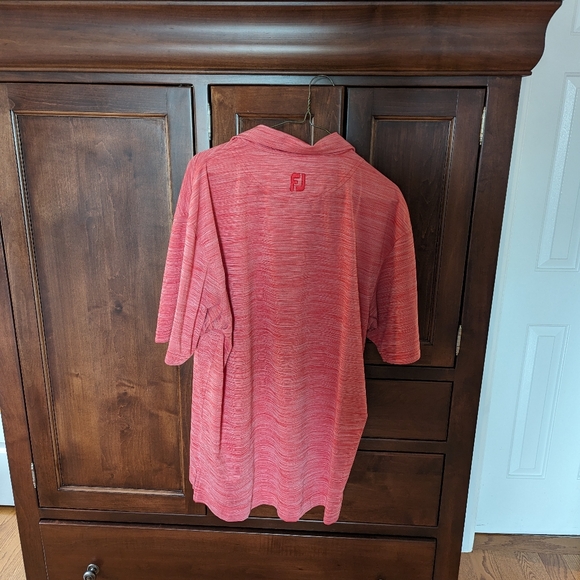 FootJoy Men's Heathered Red Polo Medium Pre-Owned Condition - Picture 2 of 6